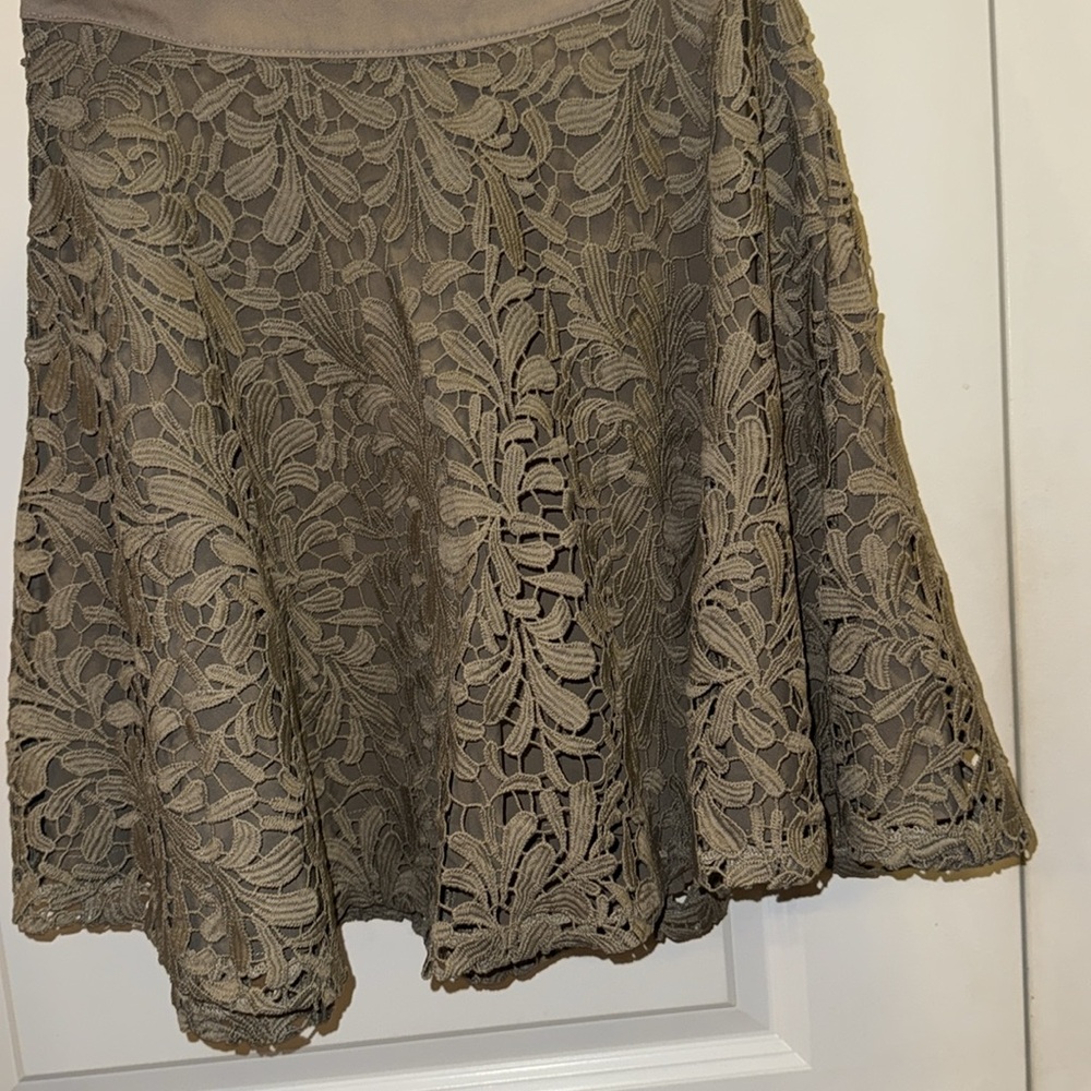 Supertrash Floral Taupe Neutral Short Mini Skirt 34 NWT - Picture 3 of 9